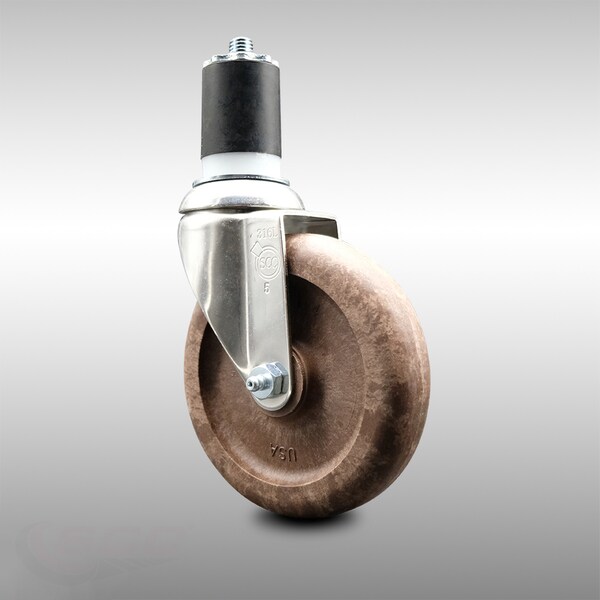 5 Inch 316SS High Temp Glass Filled Nylon 1-7/8 Inch Expanding Stem Caster SCC